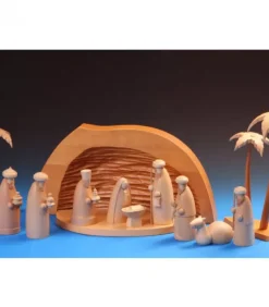 Schalling, crèche moderne Grotte Pour Crèche De Noël En Bois D'Aulne, 39 Cm