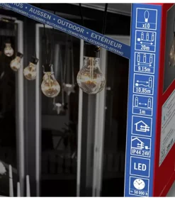 Konstsmide, guirlandes lumineuses de Noël Guirlande Lumineuse De Terrasse 10 M Extensible, 10 Ampoules Ambrees