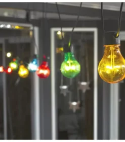 Konstsmide, guirlandes lumineuses de Noël Guirlande Lumineuse De Terrasse 10 M Extensible, 10 Ampoules Multicolores