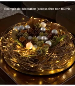 Konstsmide, guirlandes lumineuses de Noël Guirlande Lumineuse Led Effet Gouttes, 50 Diodes Ambrees, Fil Noir