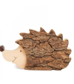 Waldfabrik, photophore en bois et étoile sapin de Noël Herisson En Bois, 14 Cm