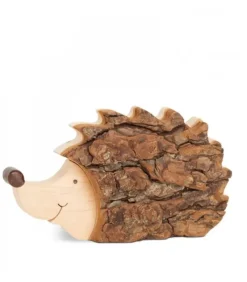 Waldfabrik, photophore en bois et étoile sapin de Noël Herisson En Bois, 11 Cm