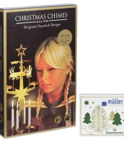 Angel Chimes, carillon des anges Kit Carillon Père Noël Dore + Bougies