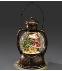 Konstsmide, guirlandes lumineuses de Noël Lanterne À Neige Boule A Led, Père Noël, 20 Cm