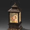 Konstsmide, guirlandes lumineuses de Noël Lanterne De Noël À Neige A Led Avec Père Noël Et Enfants, 22 Cm