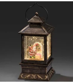 Konstsmide, guirlandes lumineuses de Noël Lanterne De Noël À Neige A Led Avec Père Noël Et Enfants, 22 Cm