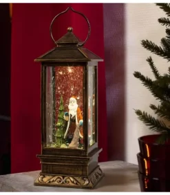 Konstsmide, guirlandes lumineuses de Noël Lanterne De Noël À Neige Avec Père Noël, 27 Cm