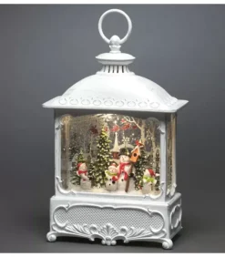 Konstsmide, guirlandes lumineuses de Noël Lanterne De Noël Blanche, 4 Bonshommes De Neige Avec Oiseaux