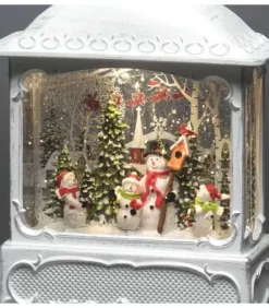 Konstsmide, guirlandes lumineuses de Noël Lanterne De Noël Blanche, 4 Bonshommes De Neige Avec Oiseaux