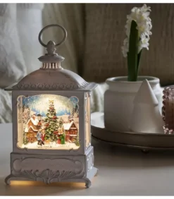 Konstsmide, guirlandes lumineuses de Noël Lanterne De Noël Blanche, Village De Noël Avec Sapin