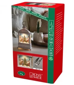 Konstsmide, guirlandes lumineuses de Noël Lanterne De Noël Blanche, Village De Noël Avec Sapin