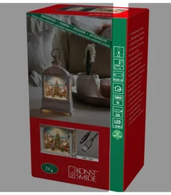 Konstsmide, guirlandes lumineuses de Noël Lanterne De Noël Blanche, Village De Noël Avec Sapin