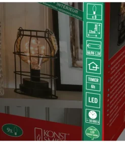 Konstsmide, guirlandes lumineuses de Noël Lanterne Lumineuse A Led En Metal, Ronde, 18 Cm