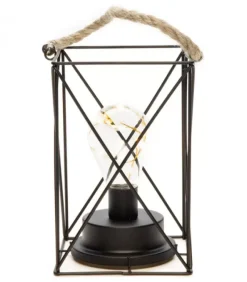 Konstsmide, guirlandes lumineuses de Noël Lanterne Lumineuse A Led En Metal, Carree, 19 Cm