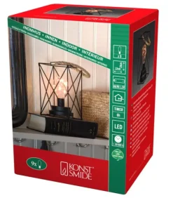 Konstsmide, guirlandes lumineuses de Noël Lanterne Lumineuse A Led En Metal, Carree, 19 Cm