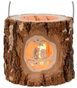 Waldfabrik, photophore en bois et étoile sapin de Noël Lanterne Photophore En Bois, Couple D'Hiboux