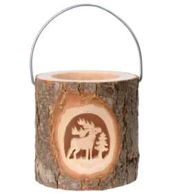 Waldfabrik, photophore en bois et étoile sapin de Noël Lanterne Photophore En Bois, Cerf En Foret