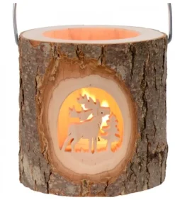 Waldfabrik, photophore en bois et étoile sapin de Noël Lanterne Photophore En Bois, Cerf En Foret