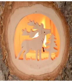 Waldfabrik, photophore en bois et étoile sapin de Noël Lanterne Photophore En Bois, Cerf En Foret