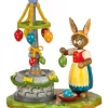 Hubrig, figurines pour enfant Lapin De Paques En Bois Et Fontaine A Oeufs De Paques
