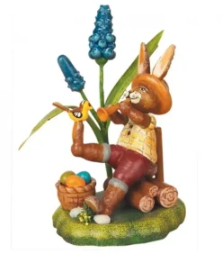 Hubrig, figurines pour enfant Lapin De Paques En Bois Joueur De Flute