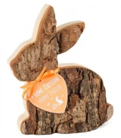 Waldfabrik, photophore en bois et étoile sapin de Noël Lapin En Bois Couche, 12,5 Cm