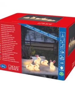 Konstsmide, guirlandes lumineuses de Noël Lapins Lumineux 14 Cm En Acrylique, 40 Diodes Blanc Chaud