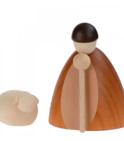 Köhler, Père Noël en bois Les Bergers Et Les Moutons, 12 Cm