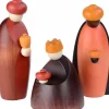 Köhler, Père Noël en bois Les Trois Rois Mages Et Leurs Offrandes, 12 Cm