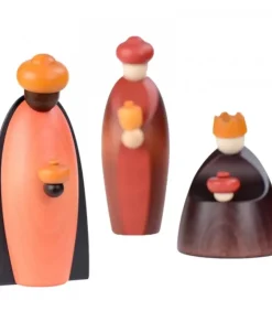 Köhler, Père Noël en bois Les Trois Rois Mages Et Leurs Offrandes, 12 Cm