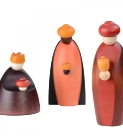 Köhler, Père Noël en bois Les Trois Rois Mages Et Leurs Offrandes, 12 Cm