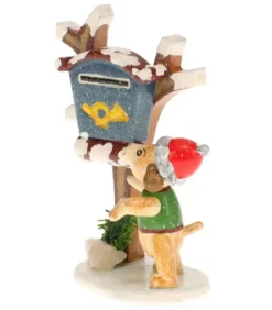 Hubrig, figurines pour enfant Livreur De Journaux, Chien - Village De Noël Miniature