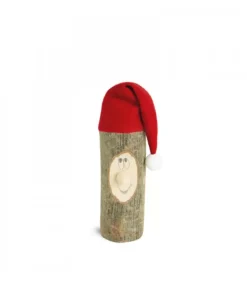 Waldfabrik, photophore en bois et étoile sapin de Noël Lutin Père Noël En Bois Avec Bonnet Rouge, 6 Cm