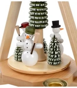 Frank Weber Manège De Noël En Bois Bonhommes De Neige