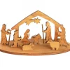 Waldfabrik, photophore en bois et étoile sapin de Noël Mini Crèche De Noël Avec Personnages En Bois D'Olivier, 5 Cm