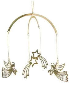Pluto Produkter, déco de Noël Scandinave Mobile De Noël A Suspendre, Anges Dores Volants Et Etoiles