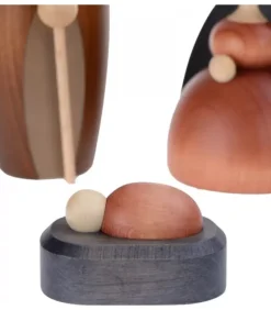 Köhler, Père Noël en bois Nativite, Petit Jesus, Joseph, Marie, 12 Cm