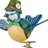 Hubrig, figurines pour enfant Oiseau Décoratif, Mesange Bleue Et Noeud Vert, 6 Cm