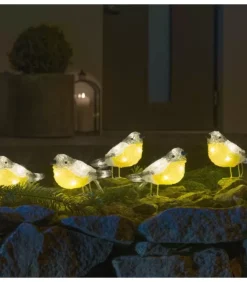 Konstsmide, guirlandes lumineuses de Noël Oiseaux Lumineux Led En Acrylique, 5 Chardonnerets