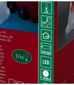 Konstsmide, guirlandes lumineuses de Noël Ours Lumineux A Led En Acrylique Avec Ruban Rouge, 18 Cm