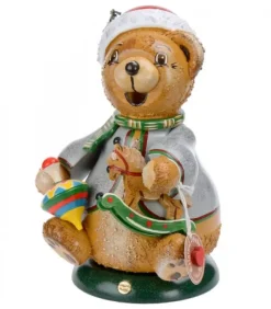 Hubrig, figurines pour enfant Ourson Brule-Encens Avec Cheval De Bois Et Toupie