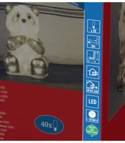 Konstsmide, guirlandes lumineuses de Noël Panda Lumineux Led 27 Cm En Acrylique, 40 Diodes Blanc Chaud