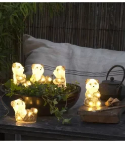 Konstsmide, guirlandes lumineuses de Noël Pandas Lumineux En Acrylique Led, Lot De 5, 11,5 Cm