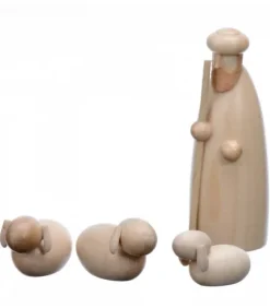 Schalling, crèche moderne Personnage De Crèche, Berger Et Moutons, 6 Cm