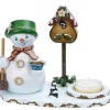 Hubrig, figurines pour enfant Personnage Porte Encens Bonhomme De Neige Avec Bougeoir