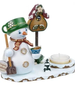Hubrig, figurines pour enfant Personnage Porte Encens Bonhomme De Neige Avec Bougeoir