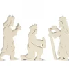 Waldfabrik, photophore en bois et étoile sapin de Noël Personnages De Crèche, Rois Mages Bois Naturel, 10 Cm