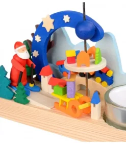 Graupner, décoration de sapin de Noël, Déco Noël enfant Petit Carrousel En Bois Père Noël Et Jouets