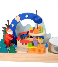 Graupner, décoration de sapin de Noël, Déco Noël enfant Petit Carrousel En Bois Père Noël Et Jouets