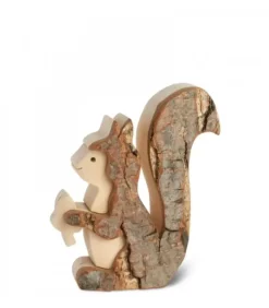 Waldfabrik, photophore en bois et étoile sapin de Noël Petit Ecureuil En Bois 7,5 Cm
